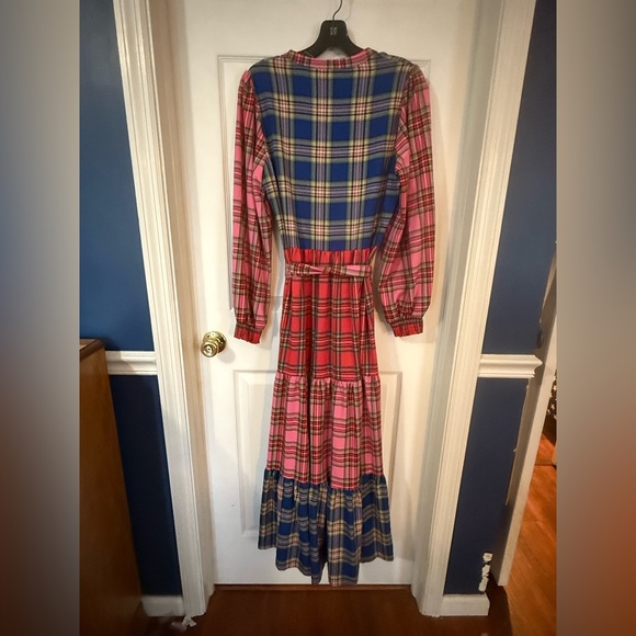 Boden Multicolor Plaid Long Sleeve Dress - Picture 4 of 7